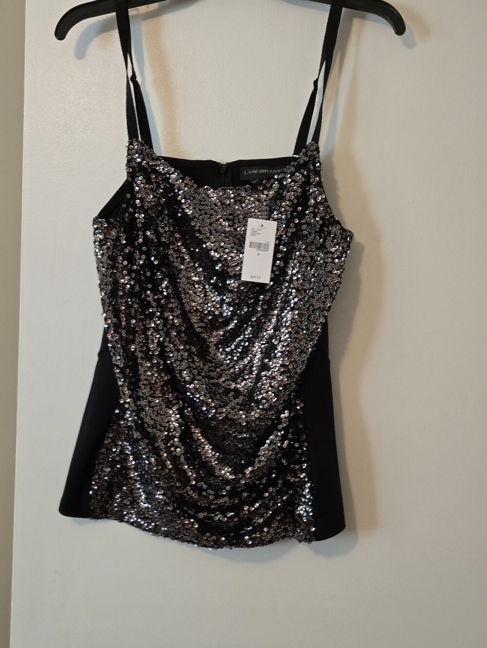 NWT Lane Bryant Silver Sequin Cami Party Top
